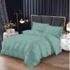 Lenjerie de Pat Dublu, Damasc Finet, 4 Piese, UNI, Verde Menta, ST13354