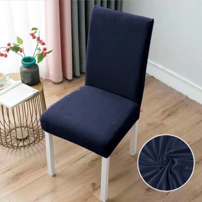 Set 6 Huse Elastice Scaun, Bumbac Elasticizat, Bleumarin, C13383
