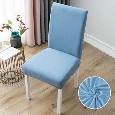 Set 6 Huse Elastice Scaun, Bumbac Elasticizat, Blue, C13387