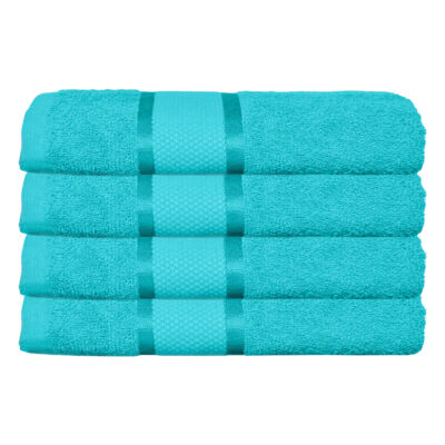 Set 4 Prosoape Baie, Bumbac 100%, 400g/m², Linii, Bleu, ST15554