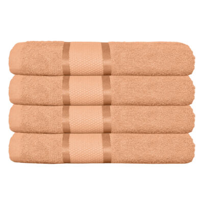Set 4 Prosoape Baie, Bumbac 100%, 400g/m², Linii, Piersica, ST15559