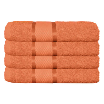 Set 4 Prosoape Baie, Bumbac 100%, 400g/m², Linii, Portocaliu, ST15560