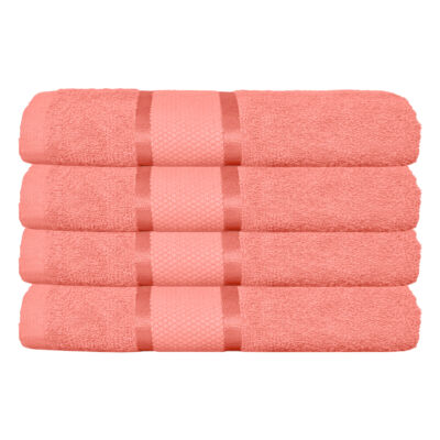 Set 4 Prosoape Baie, Bumbac 100%, 400g/m², Linii, Roz, ST15562