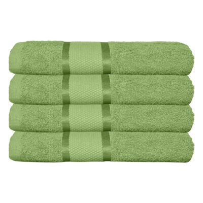 Set 4 Prosoape Baie, Bumbac 100%, 400g/m², Linii, Verde, ST15564