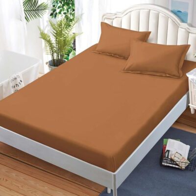 Husa Pat dublu cu Elastic, Bumbac Finet, Maro , UNI, BR12434