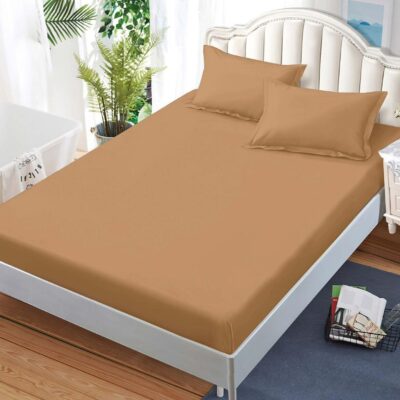 Husa Pat dublu cu Elastic, Bumbac Finet, Capucino, UNI, BR12444