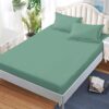 Husa Pat dublu cu Elastic, Bumbac Finet, Verde Mint, UNI, BR12446