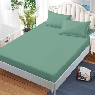 Husa Pat dublu cu Elastic, Bumbac Finet, Verde Mint, UNI, BR12446