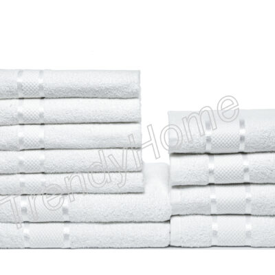 Set 11 Prosoape Maini/Fata/Corp, Bumbac 100%, Alb, 400g/m², ST12201