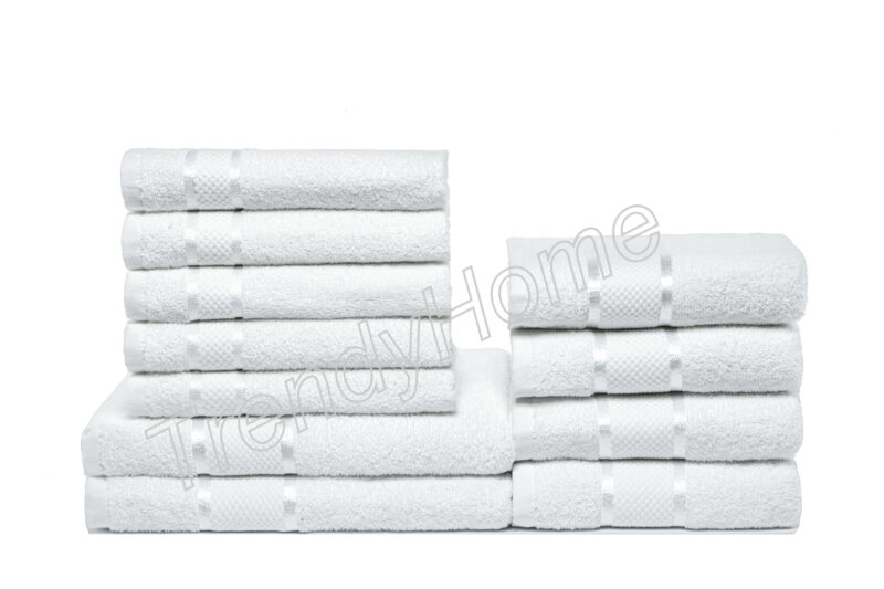 Set 11 Prosoape Maini/Fata/Corp, Bumbac 100%, Alb, 400g/m², ST12201