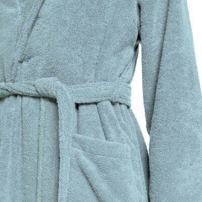 Halat de Baie, Bumbac 100%, Unisex, Tesatura Fina, Albastru Deschis, ST6663