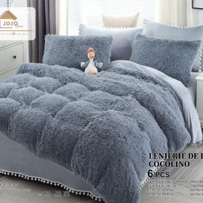 Lenjerie Cocolino, Fluffy, Super Pufoasa, 6 Piese, Gri, J141101