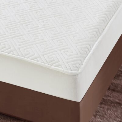 Husa Pat Catifelata cu Elastic, 160 x 200cm, Alb, J14267