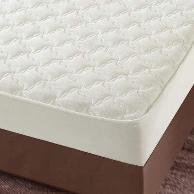 Husa Pat Catifelata cu Elastic, 140 x 200cm, Alb, J14281