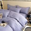 Lenjerie pat, 6 Piese, Bumbac Finet, Moldel Inflorat, Lila, J14435