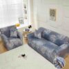 Husa Elastica cu Brate, Canapea 2 Locuri, Albastru/Crem, J14806