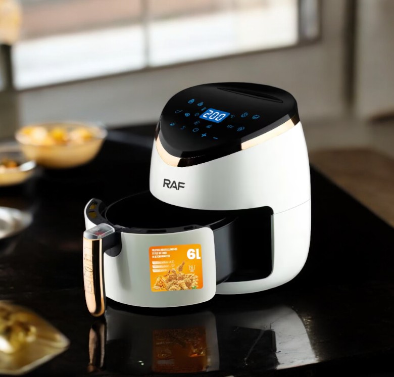 Friteuza Air Fryer, Aer cald, Fara ulei, Touchscreen Digital, 6L, 2400W, Circulatie Aer 360°, STM100