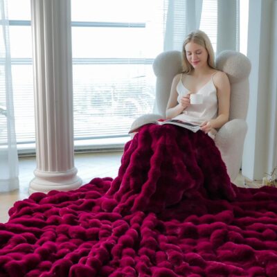 Patura Din Blanita de iepure, Fermoar, Grena, J14925