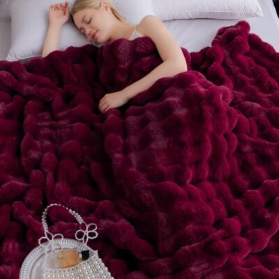 Patura Din Blanita de iepure, Fermoar, Grena, J14925