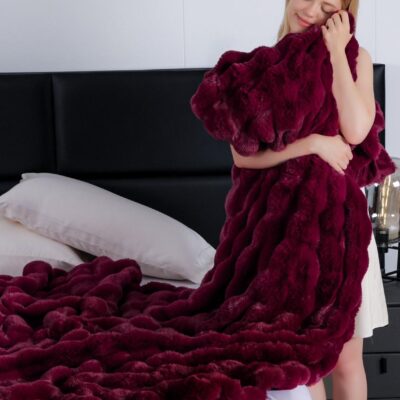 Patura Din Blanita de iepure, Fermoar, Grena, J14925