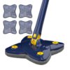 Mop Telescopic cu Cap in Forma de Stea, Rotire 360 Grade, Curatare Usoara, 4 Lavete Incluse, 123 cm, Albastru/Galben, TENO552