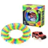 Circuit Masinute, 56 Piese, Pista Iluminata Configurabila, Fosforescenta, Masinuta cu Lumina Rosie, Multicolor, TENO517