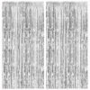 Set 2 Bucati Perdea Decorativa Din Folie Argintiu Metalizat, Pentru Petreceri Aniversare, TENO324