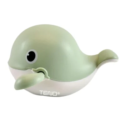 Jucarie de Baie Pentru Copii, Balena Inotatoare, Fara Baterii, Mecanism cu Cheita, 10.7x13.2cm, Verde, TENO32
