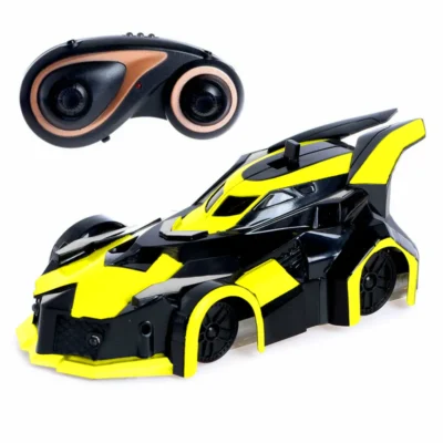 Masinuta Antigravitationala cu Telecomanda, Urcare pe Pereti si Tavan, Rotire 360 Grade, Senzor Infrarosu, Incarcare USB, Telecomanda Intuitiva, Galben/Negru, TENO1427