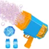 Pistol de Facut Baloane, Tip Bazooka, Automat, 34 Orificii Pentru Bule, Alimentare cu Baterii, Albastru/Galben, TENO1213