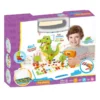 Jucarie Educativa si Interactiva 4in1, 198 Piese, Bormasina Pentru Inginerie, Puzzle 3D/2D, Dezvoltare STEM, Montessori, Multicolor, TENO512