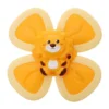 Jucarie Interactiva Fidget Spinner, Forma Leu, Margini de Silicon, 4 Laturi, Ventuza de Prindere, 1-3 ani, Galben, TENO7