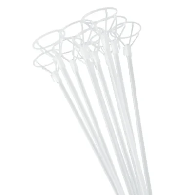 Set 10 Bete Transparente cu Rozete Pentru Baloane, Lungime 42 cm, TENO308