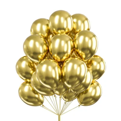 Set 50 Baloane, Pentru Petreceri/Aniversari/Evenimente, O Singura Dimensiune, Latex, Auriu, TENO721