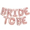 Set 9 Baloane, Litere, Pentru Petreceri/Aniversari/Evenimente, Model BRIDE TO BE, Rose Gold, TENO719