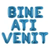 Set 12 Baloane, Litere, Pentru Petreceri/Aniversari/Evenimente, Metalizate, Folie, 45 cm, Model BINE ATI VENIT, Albastru, TENO1286