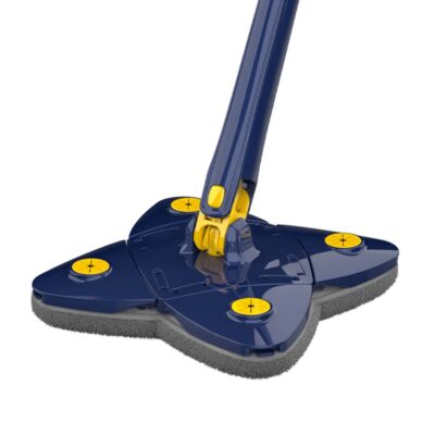 Mop Telescopic cu Cap in Forma de Stea, Rotire 360 Grade, Curatare Usoara, 123 cm, Albastru/Galben, TENO1154