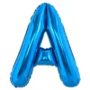 Balon in Forma de Litera A, Metalizat, Pentru Petreceri/Aniversari/Evenimente, 40 cm, Rezistent, Folie, Albastru, TENO1021