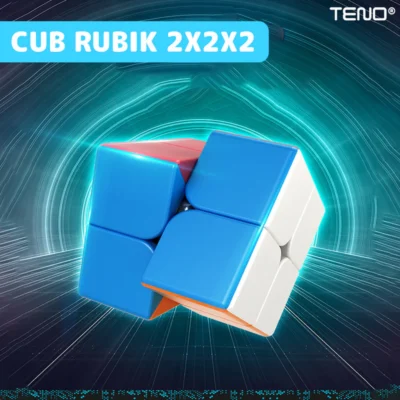 Cub Rubik Magnetic, Puzzle Rapid, Fara Autocolante, Dezvoltarea Inteligentei, 2x2x2, Multicolor, TENO364