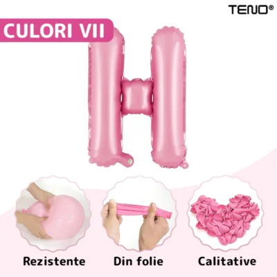 Set 27 Baloane, Litere, Pentru Petreceri/Aniversari/Evenimente, Confetti, Stelute, Inimioare, Model Happy Birthday, Rose, TENO717