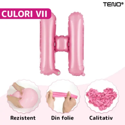 Set 13 Baloane, Litere, Pentru Petreceri/Aniversari/Evenimente, Model Happy Birthday, Rose, TENO716