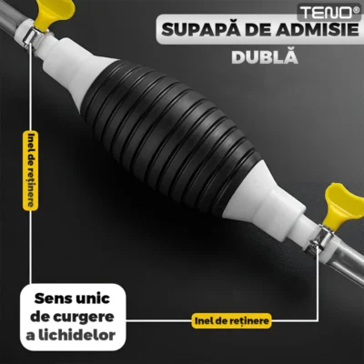 Pompa Manuala Pentru Transfer Lichide, Cleme Prindere, Furtun 1,5m Lungime, Anti-Scurgere, Materiale Calitative, TENO995