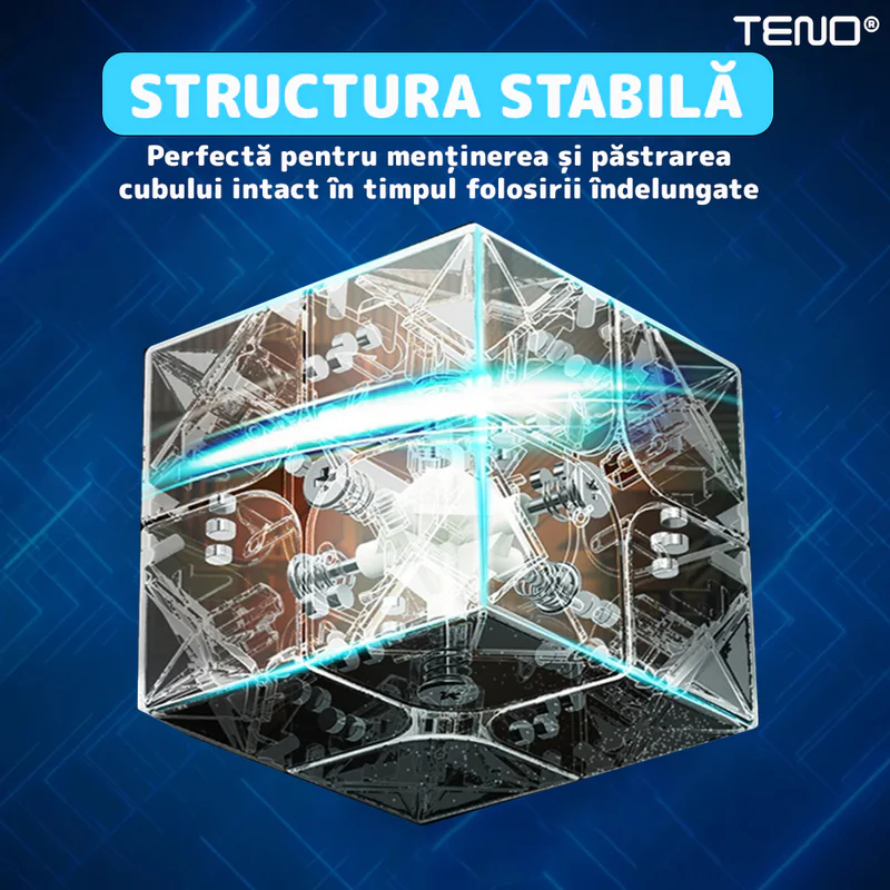 Cub Rubik Magnetic, Puzzle Rapid, Fara Autocolante, Dezvoltarea Inteligentei, 2x2x2, Multicolor, TENO364