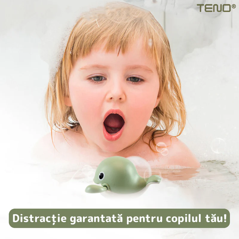 Set 3 Jucarii de Baie Pentru Copii, Inotatoare, Interactive, Fara baterii, Mecanism cu Cheita, TENO596