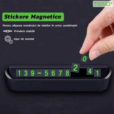 Suport Auto Pentru Numarul de Telefon, Stickere Magnetice, Adeziv Puternic, Dimensiuni Reduse, TENO38