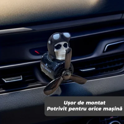 Difuzor Auto Aromaterapie, Car Pilot Skeleton, Kit Odorizant, 2 Arome cu Extracte Naturale Incluse, TENO339