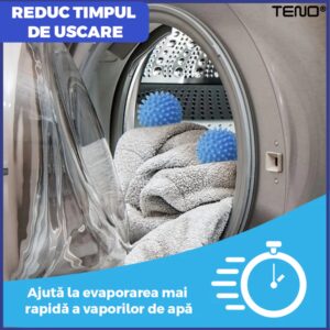 Set Bile Pentru Masina de Spalat si Uscator, Previn Incarcarea Statica, Compacte, Reutilizabile, Ajuta Impotriva Sifonarii Hainelor, Albastru, TENO656