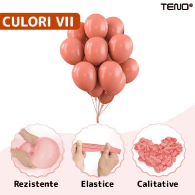 Set 25 Baloane, Pentru Petreceri/Aniversari/Evenimente, O Singura Dimensiune, Latex, Somon, TENO722