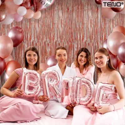 Set 2 Bucati Perdea Decorativa Din Folie Roz/Auriu Metalizat, Pentru Petreceri Aniversare, TENO322