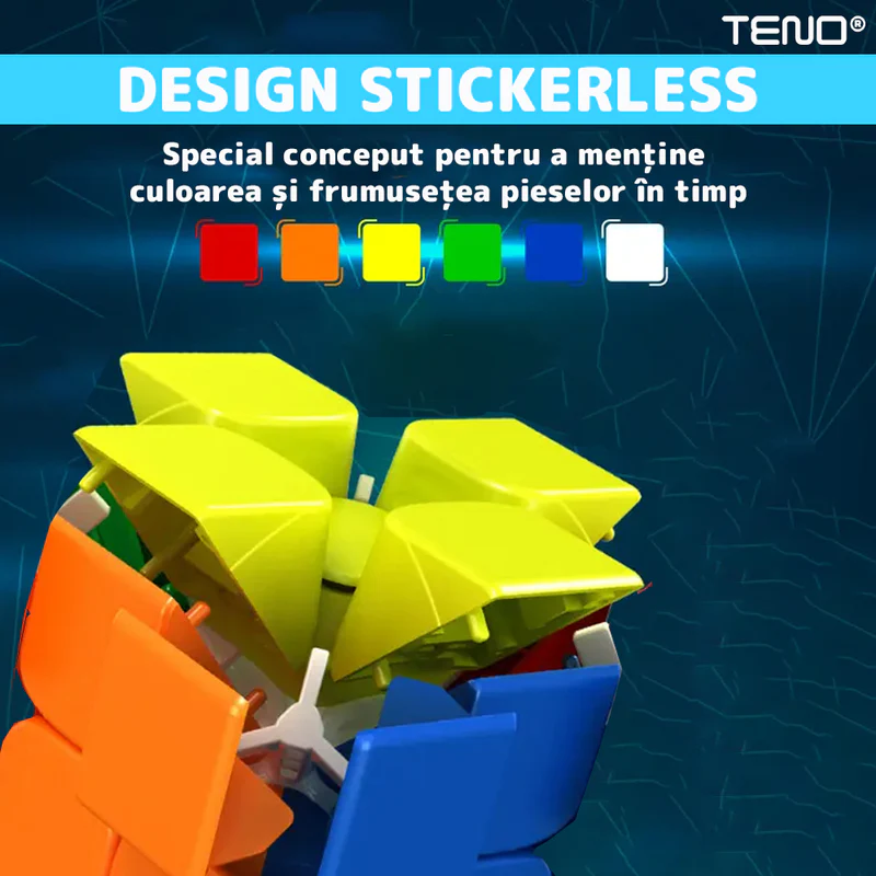 Cub Rubik Magnetic, Puzzle Rapid, Fara Autocolante, Dezvoltarea Inteligentei, 2x2x2, Multicolor, TENO364